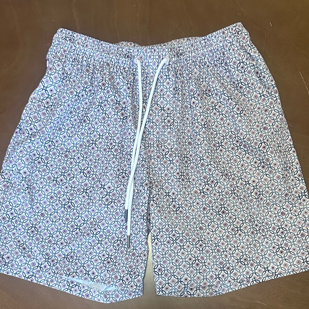 Goodfellow & Co Men's Swim Trunks - Black and White Geometric